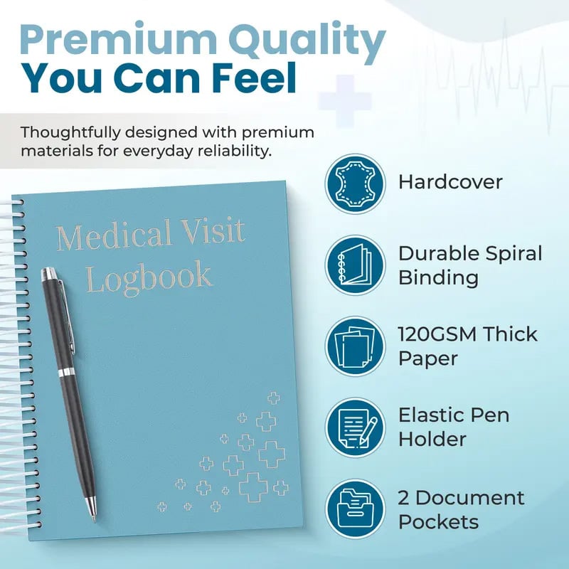 🔥Last Day SALE 50% OFF - 🩺❤️Doctor-Approved Medical Visit Logbook: Your Essential Medical Planner📘