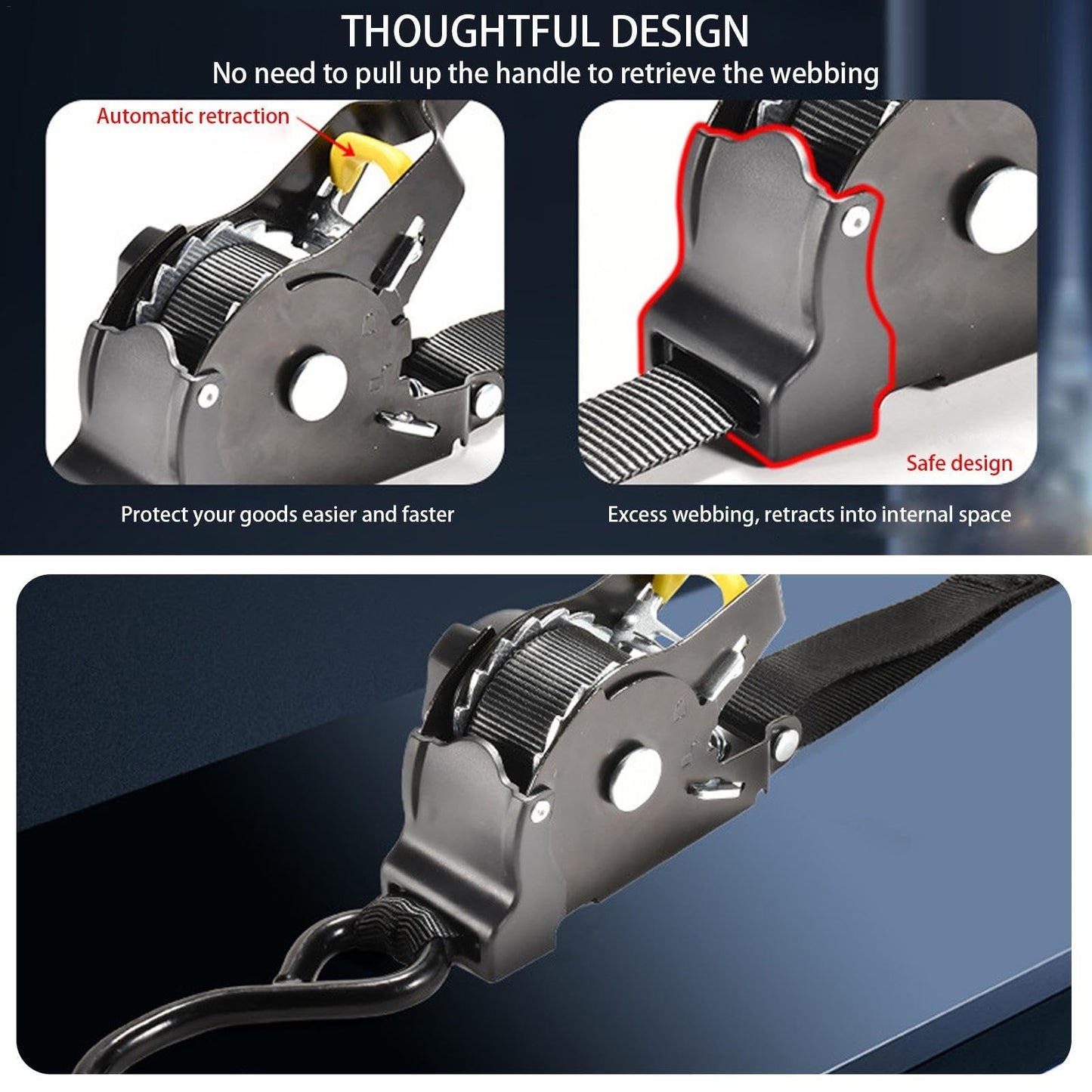 🔥Christmas Sale 49% OFF – Pro Reinforced Heavy-Duty Auto-Retractable Ratchet Straps (BUY 2 GET FREE SHIPPING)