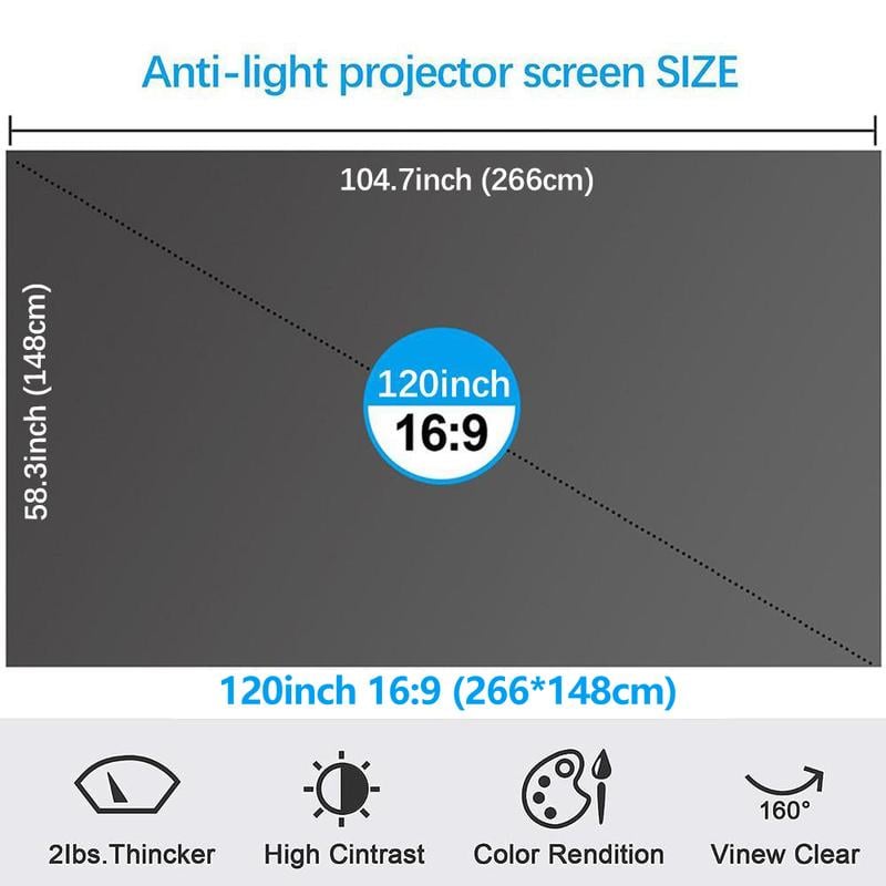 120 inch(265cm*150cm)
