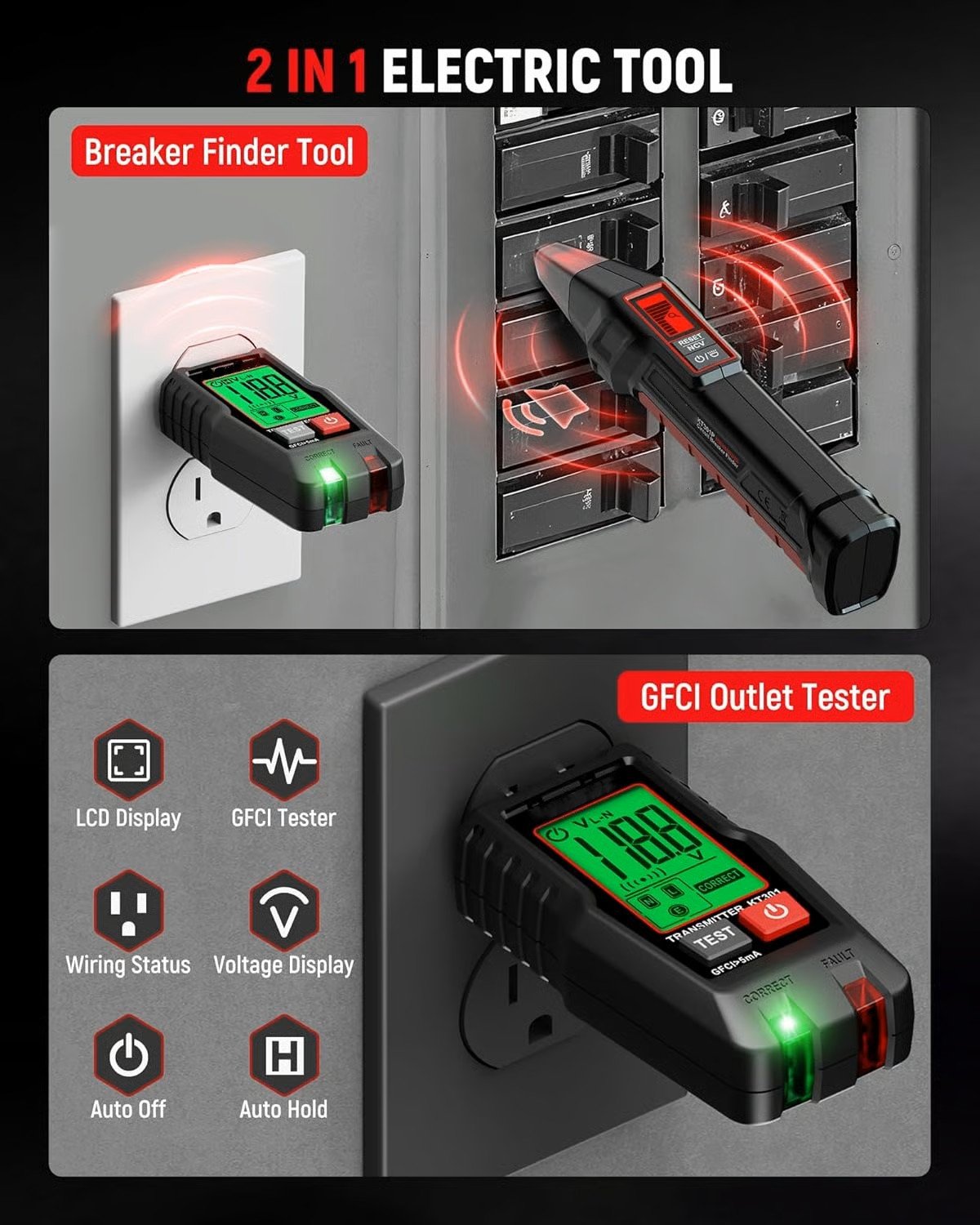 🔥Last Day 40% OFF - Smart Electrical Outlet Tester with LCD Display – Voltage & GFCI Tester