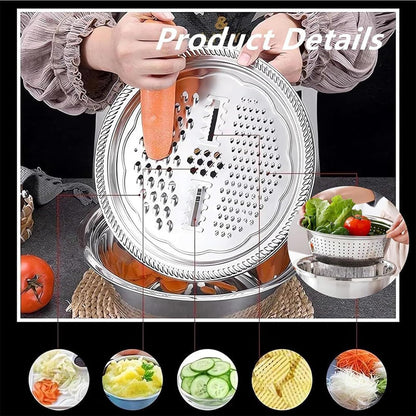 Stainless Steel Grater with Drain Basket🥕🥗