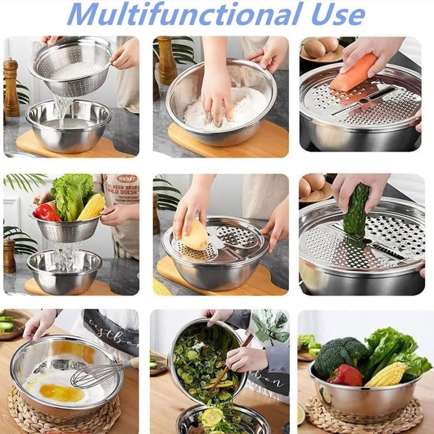 Stainless Steel Grater with Drain Basket🥕🥗