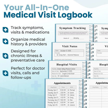 🔥Last Day SALE 50% OFF - 🩺❤️Doctor-Approved Medical Visit Logbook: Your Essential Medical Planner📘