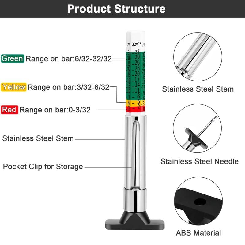 🔥Last Day 49% OFF-🚗Car Tire Tread Depth Gauge