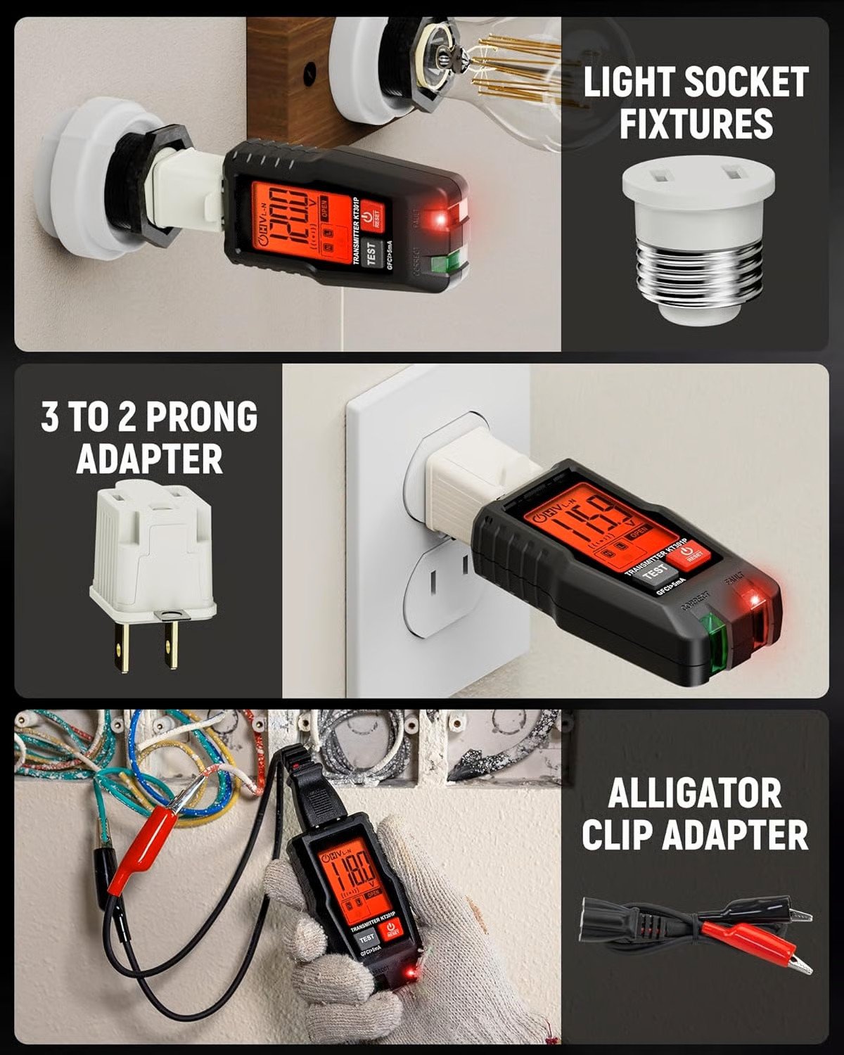🔥Last Day 40% OFF - Smart Electrical Outlet Tester with LCD Display – Voltage & GFCI Tester