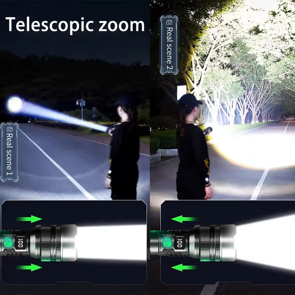 StormBeam Rechargeable Flashlight with Telescoping Zoom