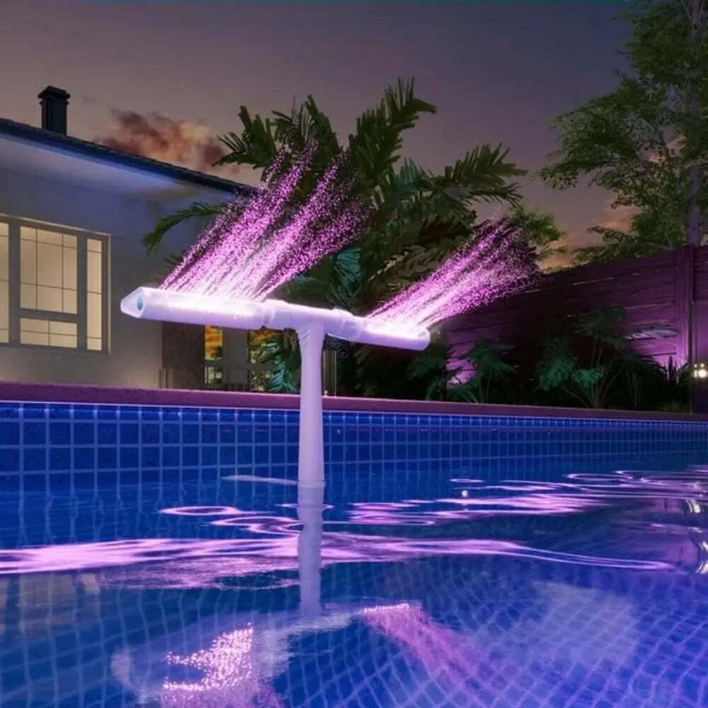 Double-head fountain stand + solar colored lights + double-layer adapter