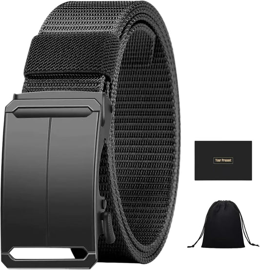 Stretch-Fit Tactical Belt – Ultra-Light Ratchet Web Belt for Outdoor, Work & EDC
