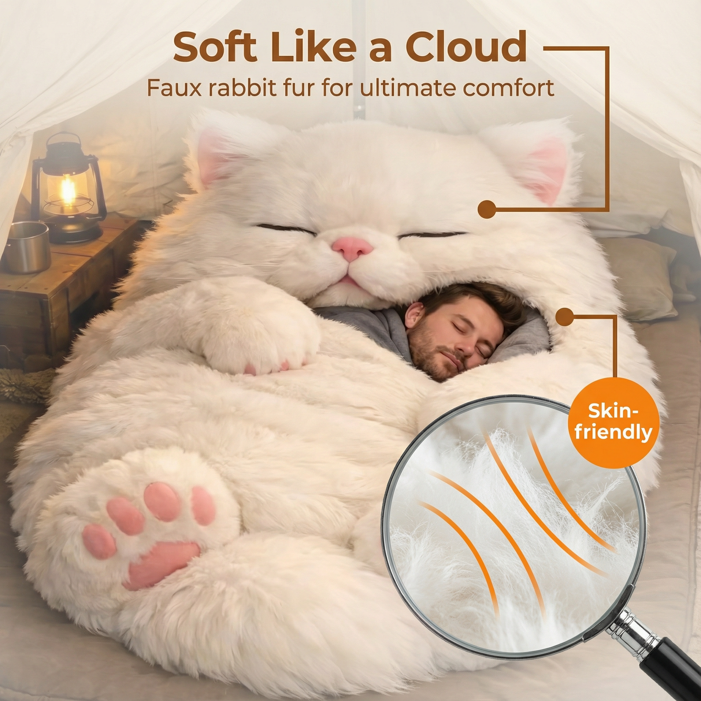 🔥Save up to 49% OFF ends soon🌟🐱 Fluffy cat sleeping bag– Soft, Warm & Purrfectly Cozy😴💤
