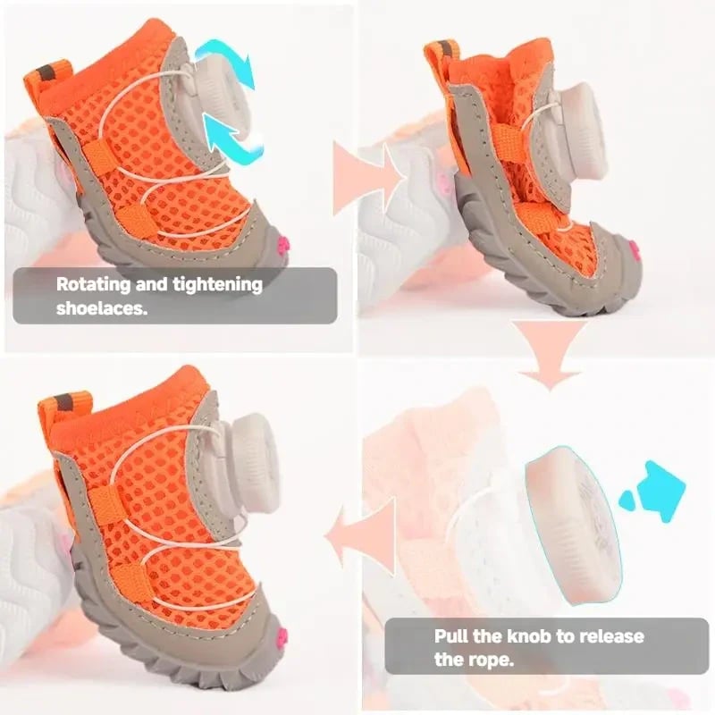 Comfortable paw-shaped shoes (2 pairs) suitable for dogs of all sizes