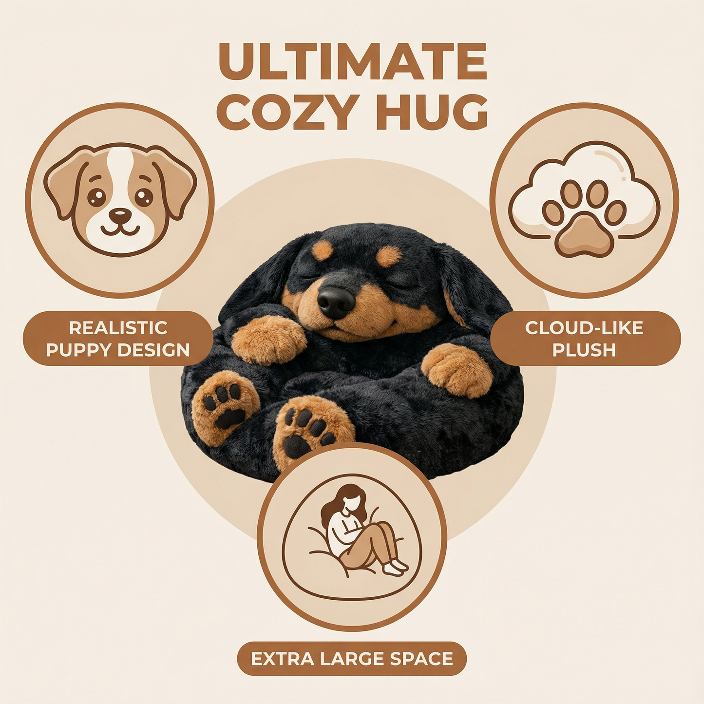 🔥Save up to 49% OFF ends soon🌟🐶 Fluffy dog sleeping bag– Soft, Warm & Purrfectly Cozy😴💤