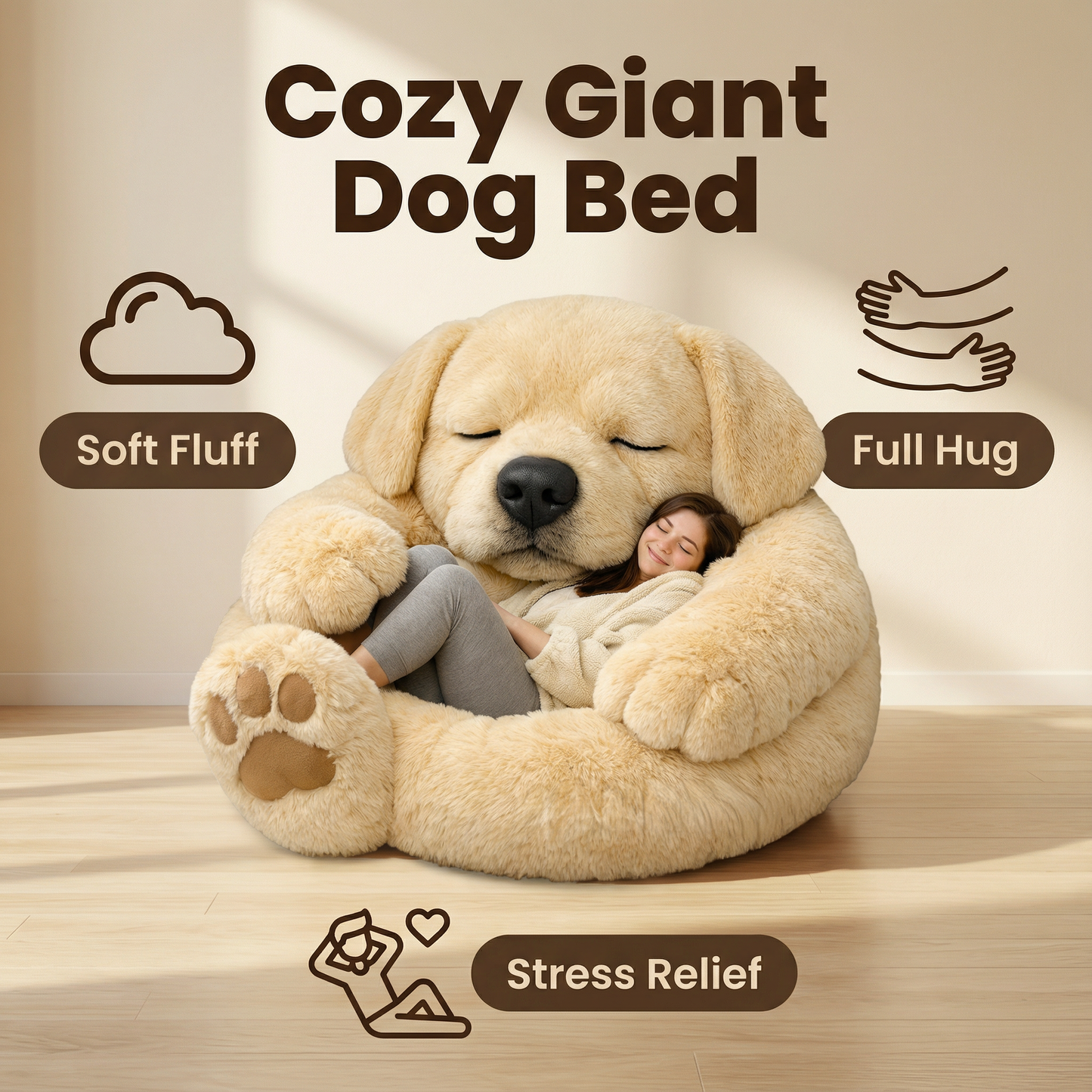 🔥Save up to 49% OFF ends soon🌟🐶 Fluffy dog sleeping bag– Soft, Warm & Purrfectly Cozy😴💤