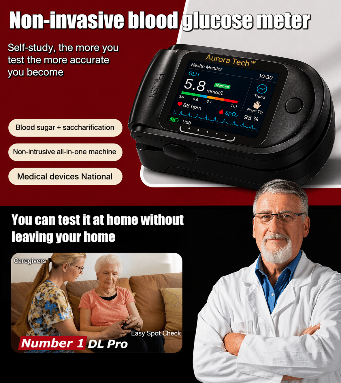 Aurora Tech Non-Invasive Glucose Monitor