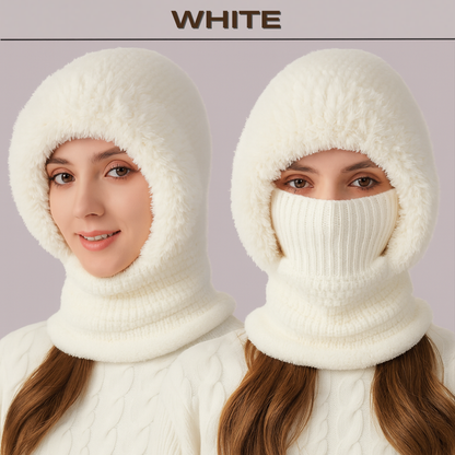 🎄Christmas Sale 49% OFF⛄️Women’s Thermal Knit Hood – Fleece-Lined Winter Hat, Neck Warmer & Face Cover Combo