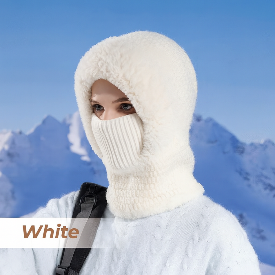 🎄Christmas Sale 49% OFF⛄️Women’s Thermal Knit Hood – Fleece-Lined Winter Hat, Neck Warmer & Face Cover Combo
