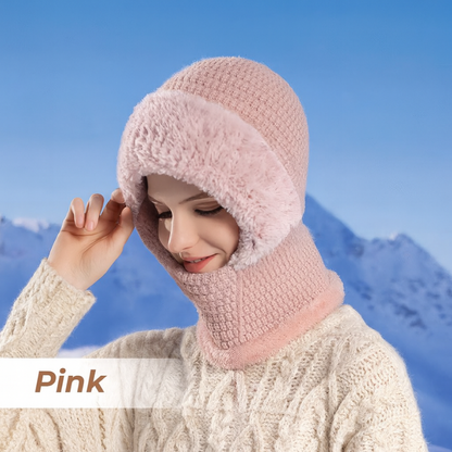 🎄Christmas Sale 49% OFF⛄️Women’s Thermal Knit Hood – Fleece-Lined Winter Hat, Neck Warmer & Face Cover Combo