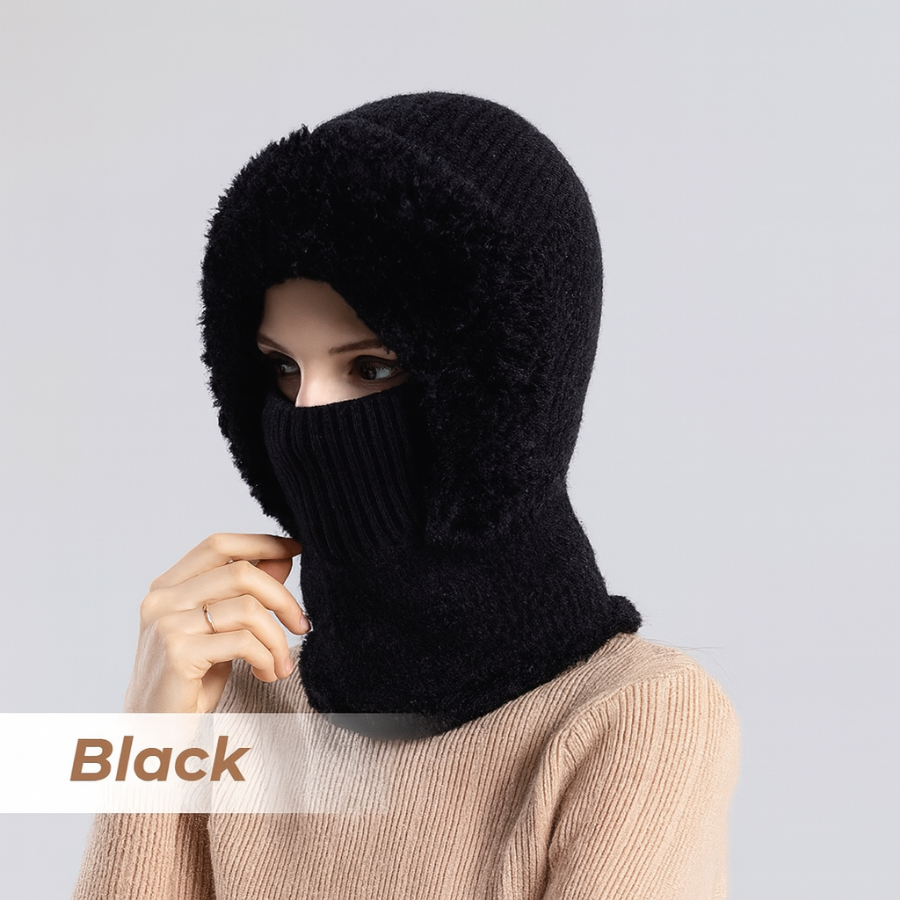 🎄Christmas Sale 49% OFF⛄️Women’s Thermal Knit Hood – Fleece-Lined Winter Hat, Neck Warmer & Face Cover Combo