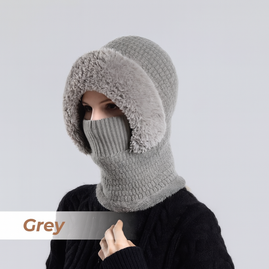 🎄Christmas Sale 49% OFF⛄️Women’s Thermal Knit Hood – Fleece-Lined Winter Hat, Neck Warmer & Face Cover Combo