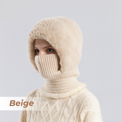 🎄Christmas Sale 49% OFF⛄️Women’s Thermal Knit Hood – Fleece-Lined Winter Hat, Neck Warmer & Face Cover Combo