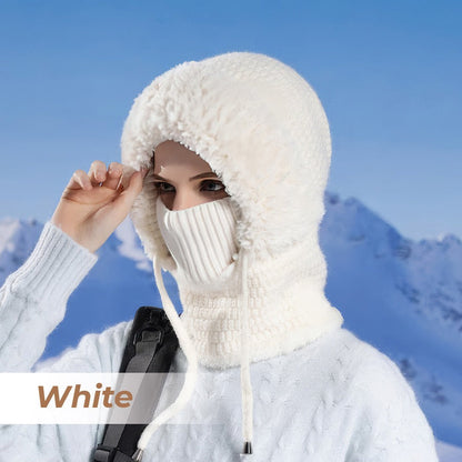 🎄Christmas Sale 49% OFF⛄️Women’s Thermal Knit Hood – Fleece-Lined Winter Hat, Neck Warmer & Face Cover Combo