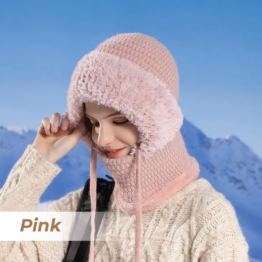 🎄Christmas Sale 49% OFF⛄️Women’s Thermal Knit Hood – Fleece-Lined Winter Hat, Neck Warmer & Face Cover Combo