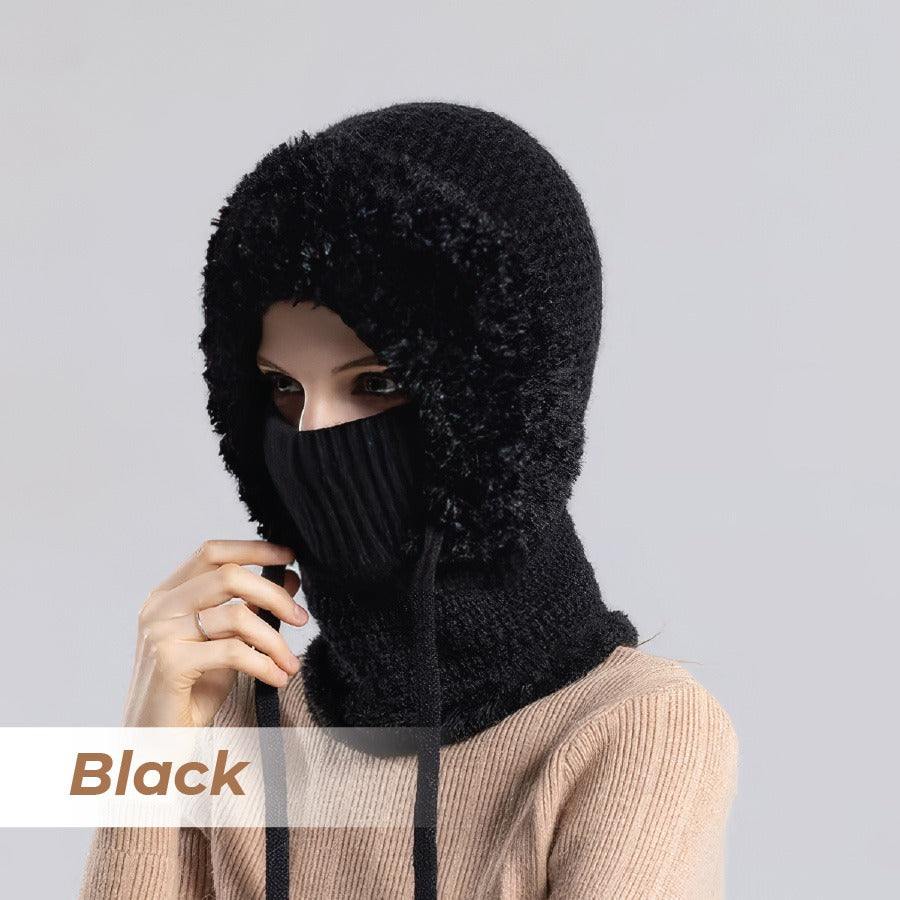 🎄Christmas Sale 49% OFF⛄️Women’s Thermal Knit Hood – Fleece-Lined Winter Hat, Neck Warmer & Face Cover Combo