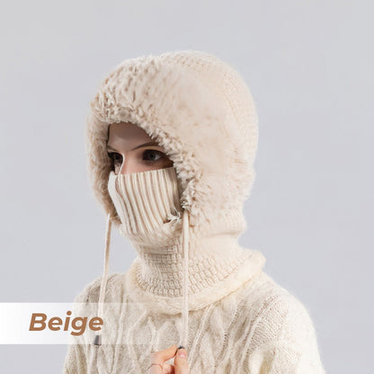 🎄Christmas Sale 49% OFF⛄️Women’s Thermal Knit Hood – Fleece-Lined Winter Hat, Neck Warmer & Face Cover Combo