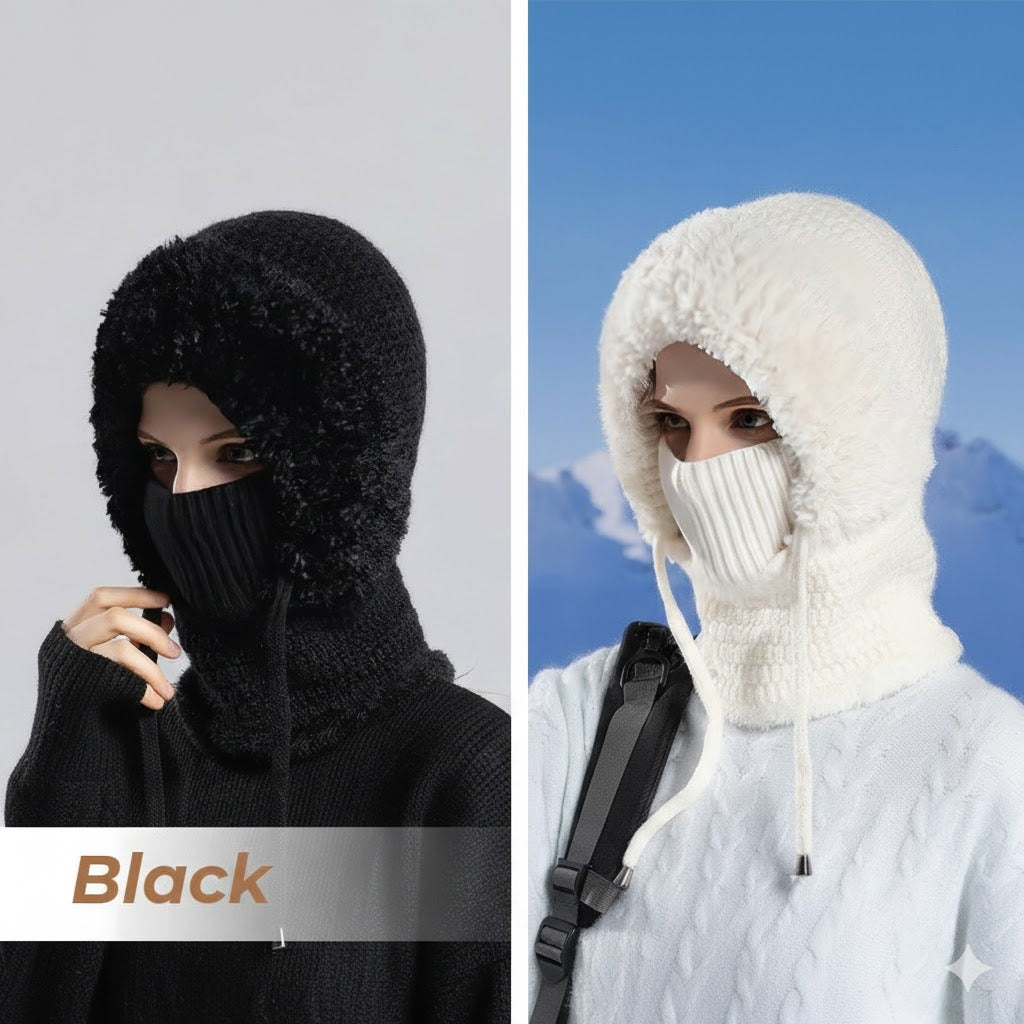 🎄Christmas Sale 49% OFF⛄️Women’s Thermal Knit Hood – Fleece-Lined Winter Hat, Neck Warmer & Face Cover Combo