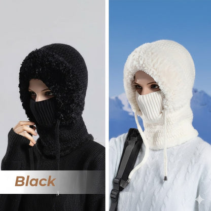 🎄Christmas Sale 49% OFF⛄️Women’s Thermal Knit Hood – Fleece-Lined Winter Hat, Neck Warmer & Face Cover Combo