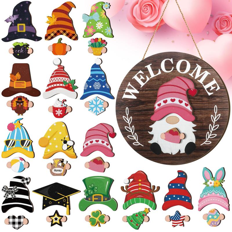 💫Interchangeable Wooden Gnome Decor Holiday Seasonal Gnome Decorations🚪(📦Buy 2 Free Shipping)