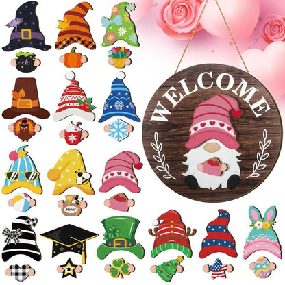 💫Interchangeable Wooden Gnome Decor Holiday Seasonal Gnome Decorations🚪(📦Buy 2 Free Shipping)