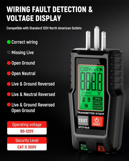 🔥Last Day 40% OFF - Smart Electrical Outlet Tester with LCD Display – Voltage & GFCI Tester