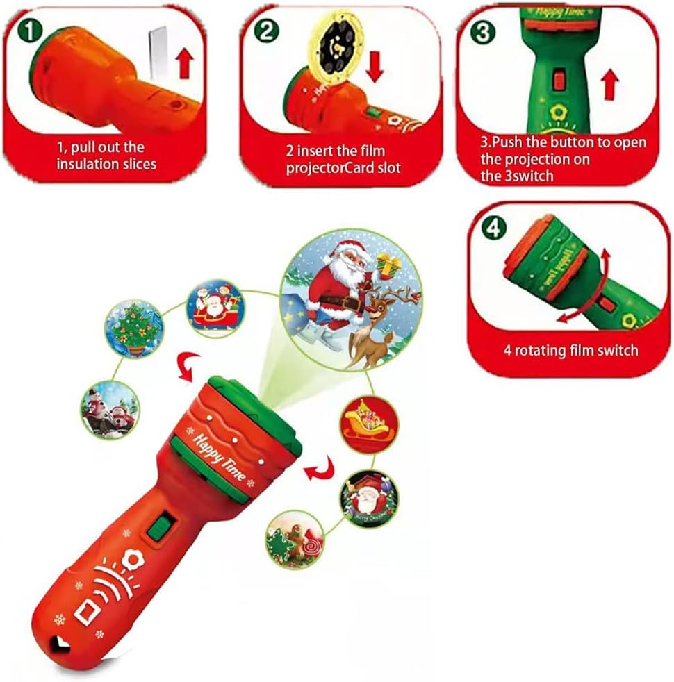 3 Slide Films Projection Torch Light Toy ----24 random patterns