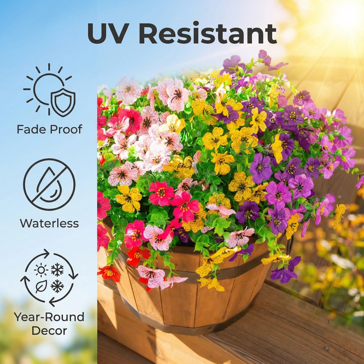 💥Only $1.98Last Day Promotion!🌺UV Resistant Colorful Artificial Flower