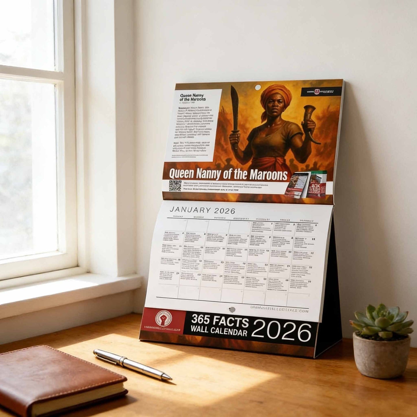 📅2026 Black History 365 Facts Wall Calendar – Power to the People✊🏾