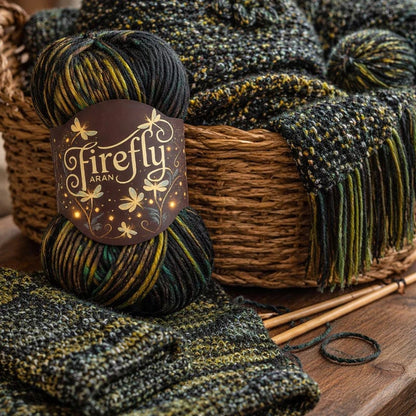 🔥LAST DAY 50% OFF - 🧶Aran Wool ‘Firefly’ Iridescent Shimmer Yarn: A Touch of Magic in Every Stitch💫