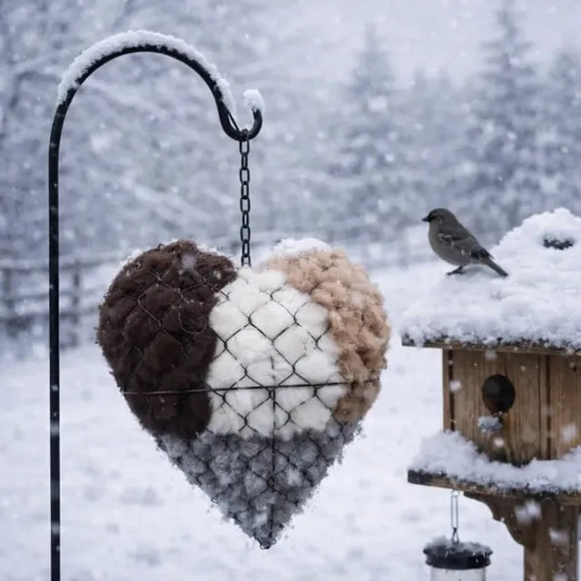 🔥LAST DAY 50% OFF - 🕊️🏡Handmade Natural Alpaca Fiber Bird Nesting Heart❤️Bird lovers gift