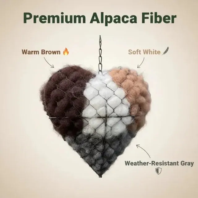 🔥LAST DAY 50% OFF - 🕊️🏡Handmade Natural Alpaca Fiber Bird Nesting Heart❤️Bird lovers gift